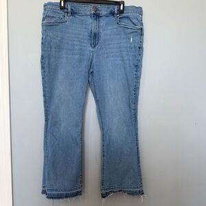 LOFT Light Blue Wide legged flare Cropped Jeans